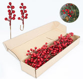 32 Pack Christmas Tree Decorations, Artificial Red Berry Stems 6.5 Inch Christmas Berry Picks with Holly Berries for Xmas Winter Holiday Home DIY Ornaments - Chronus